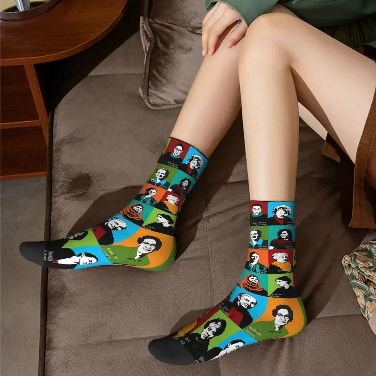 Feminist Icons Socks Harajuku Sweat Absorbing Stockings All Season Long Socks Accessories for Unisex Gifts