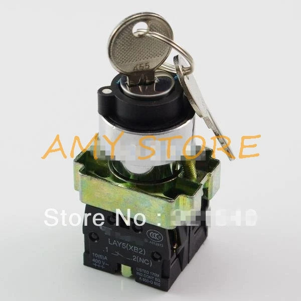 XB2BG65C 1NO 1NC 2Position Momentary(Key Removal At Left) Spring Returned Key Select Selector Switches Replace Telemecanique