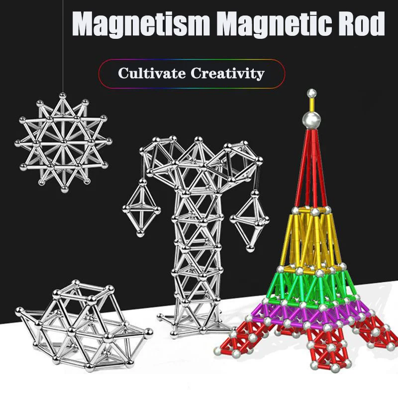 Puzzle Wszechstronne Magnetyczne Klocki Konstrukcyjne Zabawka Dziecięca Geometryczne Kształty Magiczne Kolory Wczesna Edukacja Magnetyczna Zabawka z Przyssawkami