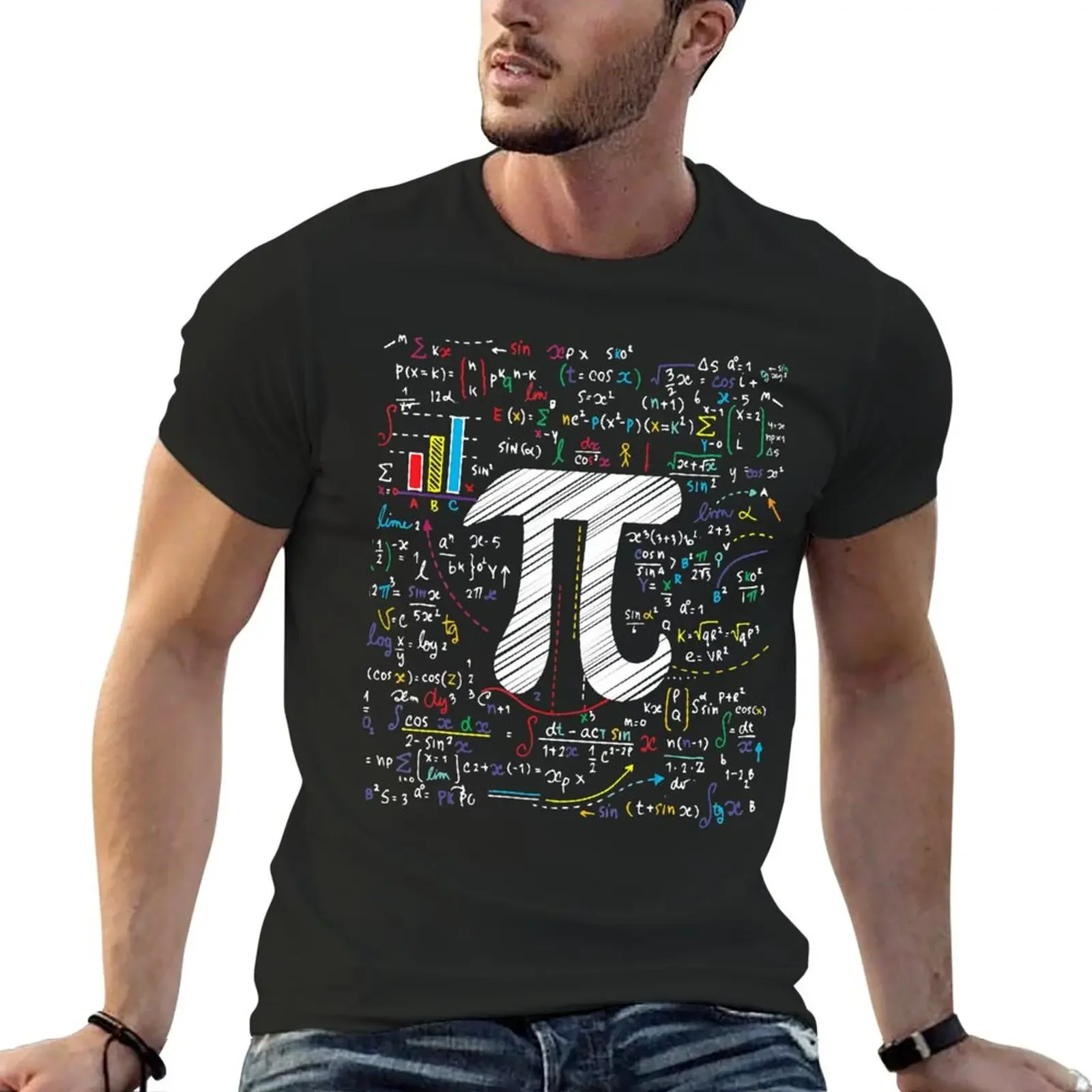 Pi Day Math Equation Math Teacher Student Geek Gifts T-Shirt anime figures korean fashion heavyweight t shirts for men