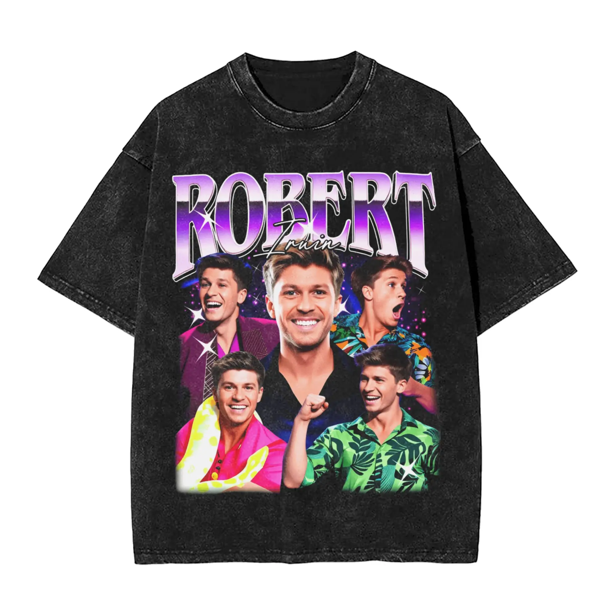 

Забавная футболка Robert Irwin, мужские футболки с круглым вырезом из чистого хлопка, футболка с короткими рукавами, топы с графическим рисунком