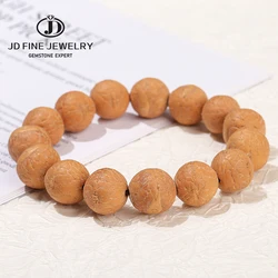 JD Natural Wooden Bead Nepalese Phoenix Eye Bodhi Buddha Bracelet Women Men 15mm Large Bead Mala Meditation Prayer Hand Jewelry