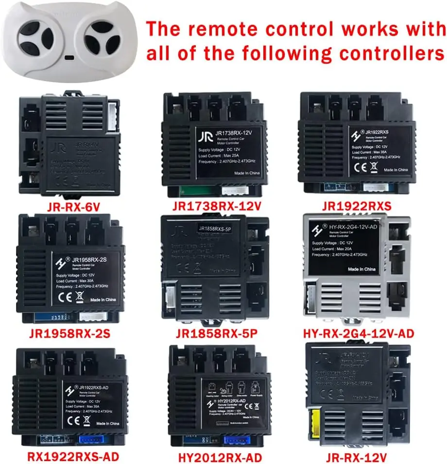 JR-Control remoto Universal para coche de paseo, coche eléctrico para niños, piezas de repuesto de rueda de energía RC