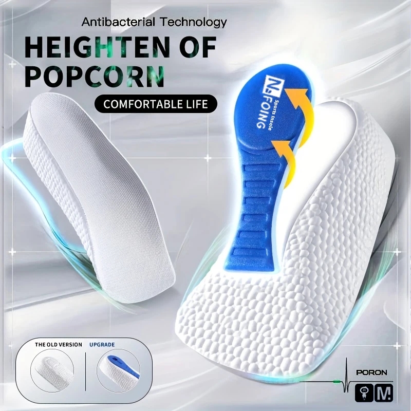 Memory Foam Height Increase Insoles for Men Women Shoes Flat Feet Arch Support Orthopedic Insoles Sneakers Heel Lift Shoe Pads image 2