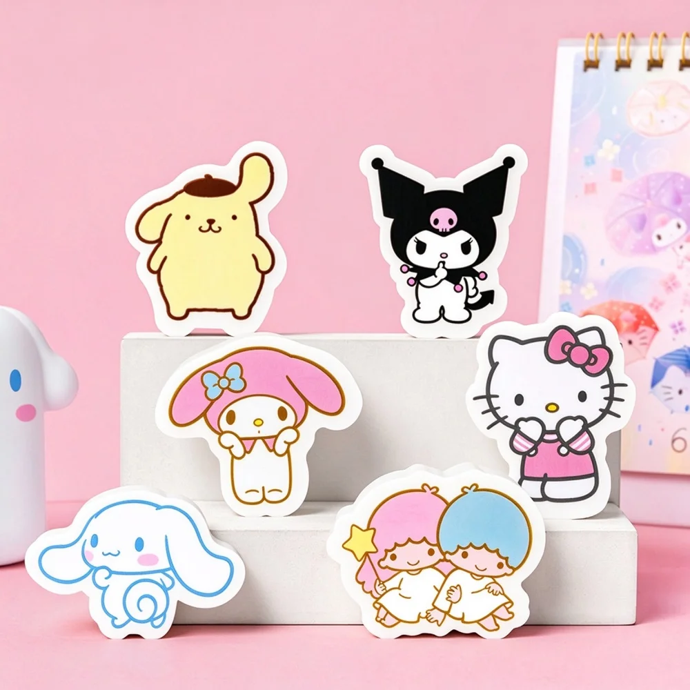 Genuine Sanrio Cartoon Pencils Erasers Kawaii Hello Kitty Kuromi Cinnamoroll Melody Erase Cleanly Without Leaving Marks Eraser