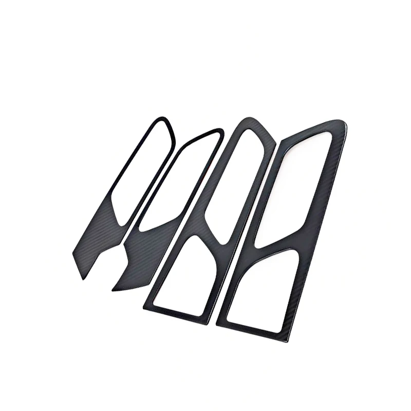 For Peugeot 2008 2020 2021 2022 Stainless Steel Carbon Fiber Style Trim Inside Door Handle Cover Car Accessories