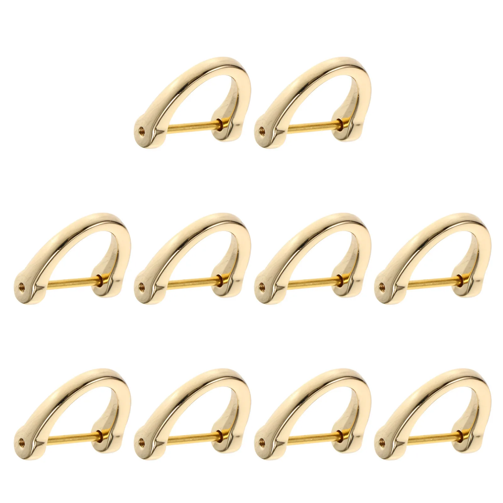 

10Pcs D-Shaped Rings Metal Bag Accessories Replacement Parts for Luggage Purse DIY Strap Connectors Key Holder U Ring Buckles