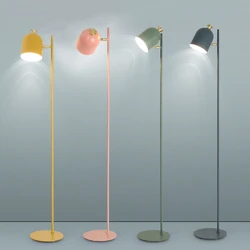 Modern Floor Lamp Colorful Minimalist Iron Floor Lamps For Living Room Bedroom Nordic Home Decor Light E27 Bedside Standing Lamp