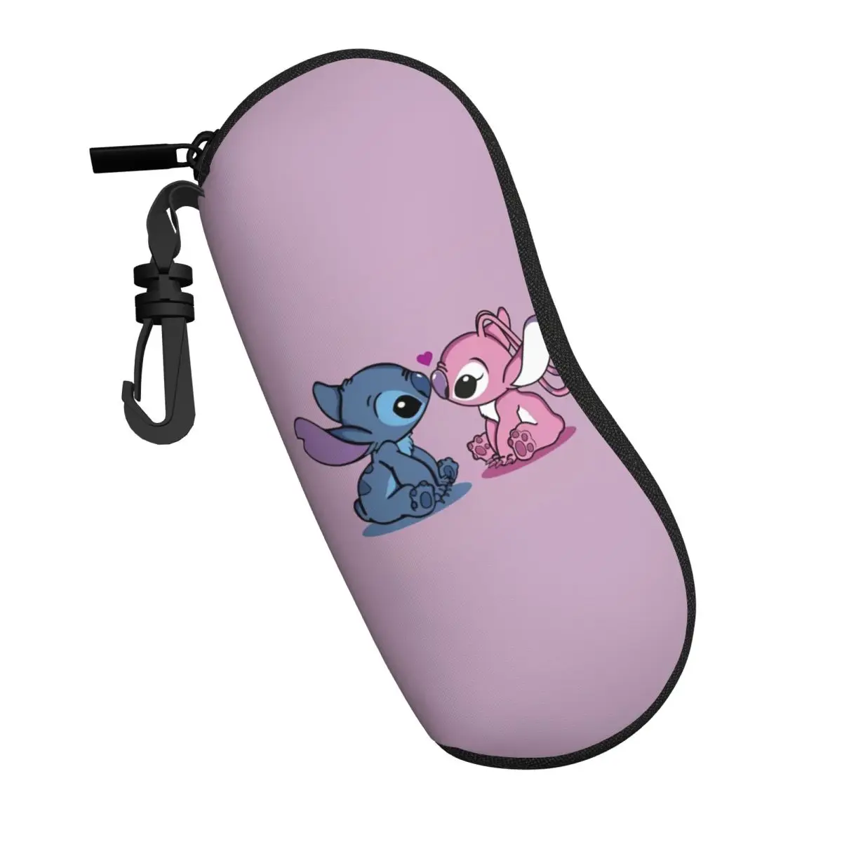 Kawaii Stitch And Angel Glasses Case Male Female Cartoon Comic Sunglasses Case Eyewear Organizer Travel Eyeglass Cases Cover