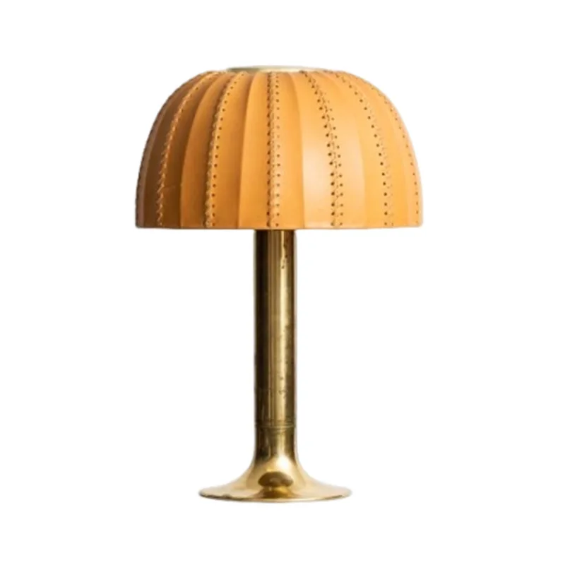 

Pumpkin leather lampshade, creative desk lamp, Nordic simplicity, bedroom bedside lamp