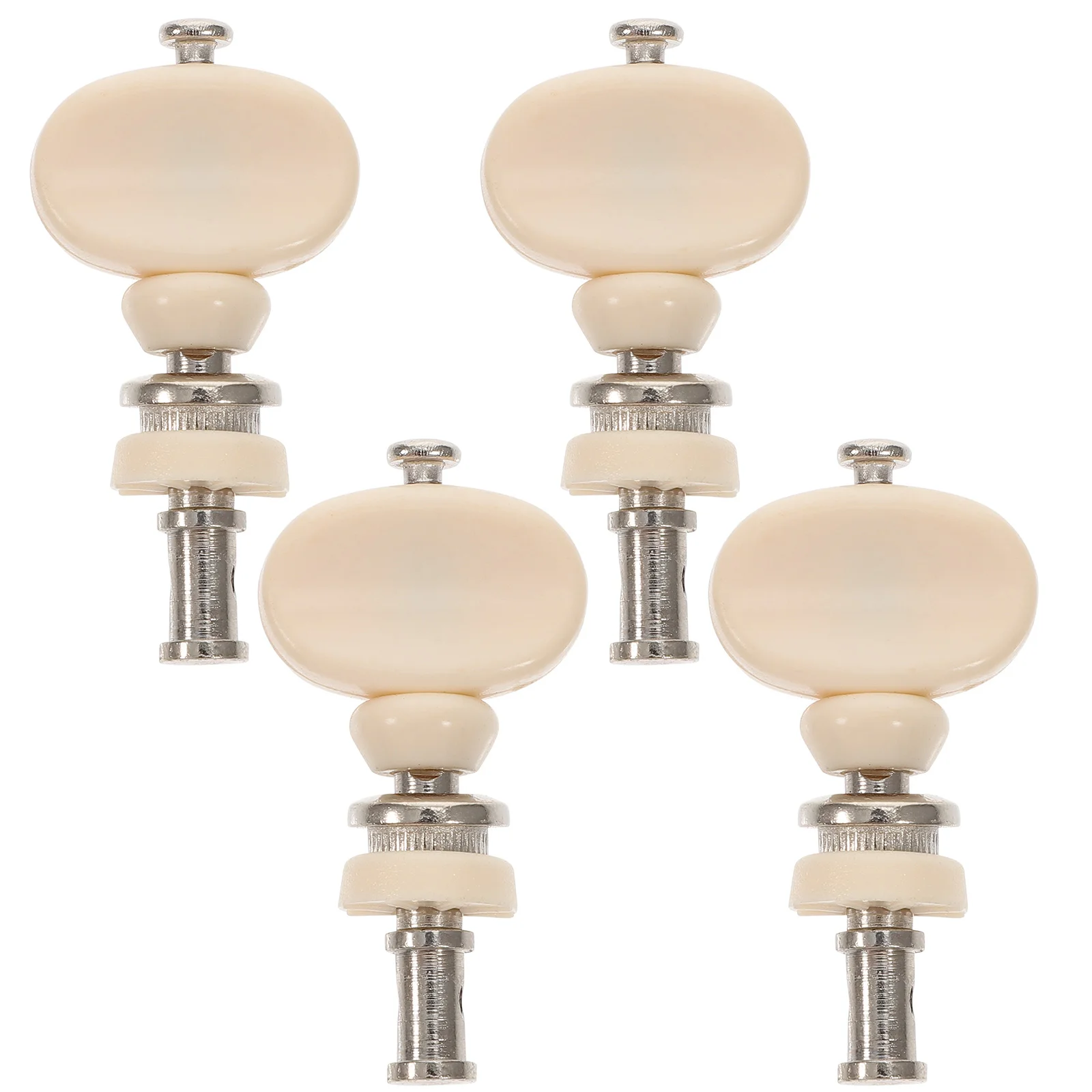 4 Pcs Ukulele Accessories Tuning Machines Tuner with Button Electric Guitar Classical Heads Key for Peg Parts String Pegs