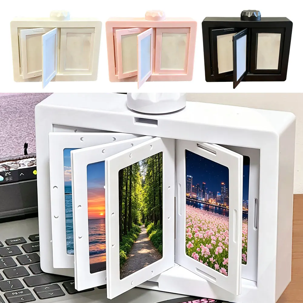 Plastic Rotatable Photo Frame for Desktop Decoration