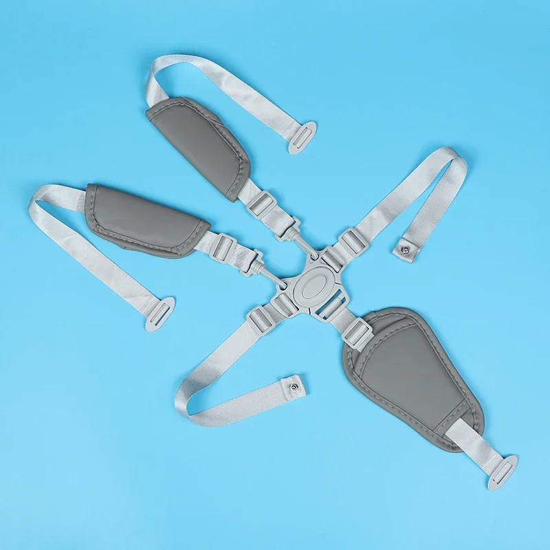 ベビーハーネス、ベビーカー、ディナーチェア、ハイチェア用、ユニバーサル5点式安全ベルト、長さ調整可能、PUレザー、子供用ダイニングチェア