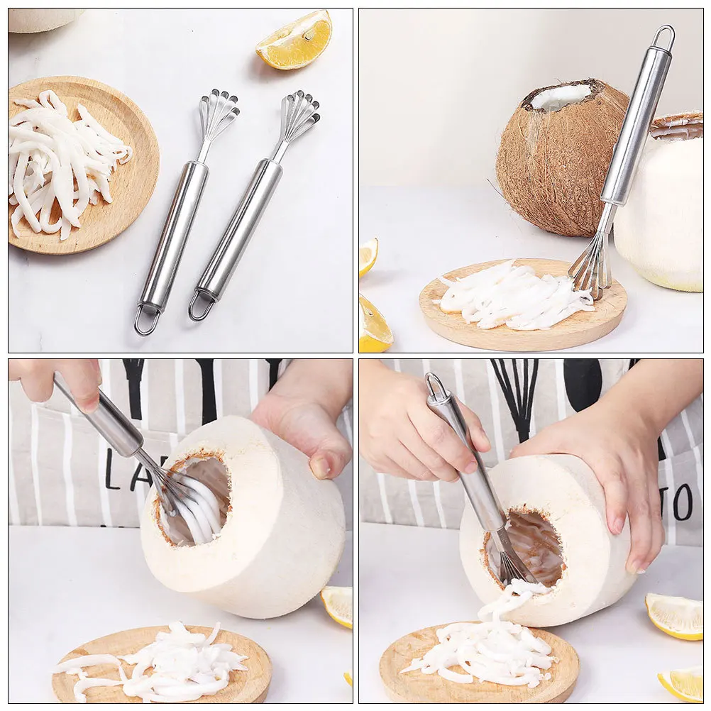 ที่ขูดเนื้อมะพร้าว สแตนเลส 4 ชิ้น ที่ขูดเกล็ดปลา อุปกรณ์ครัวอเนกประสงค์ ที่ขูดแบบมือถือ ที่ขูดมะพร้าวแบบแขวน