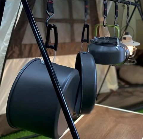 حار بيع المحمولة التخييم في الهواء الطلق طقم حلل استانلس ستيل نزهة للطي وعاء مزيج مجموعة الطبخ مع الموقد للمشي لمسافات طويلة وفي الهواء الطلق