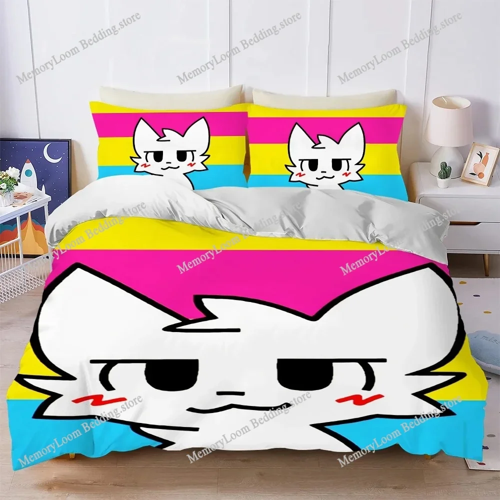 

Boykisser Silly Cat Cute Duvet Cover Set Home Style Bedding Soft Laundry Cotton Bed Four Seasons Student Dormitory Luxury Gift74
