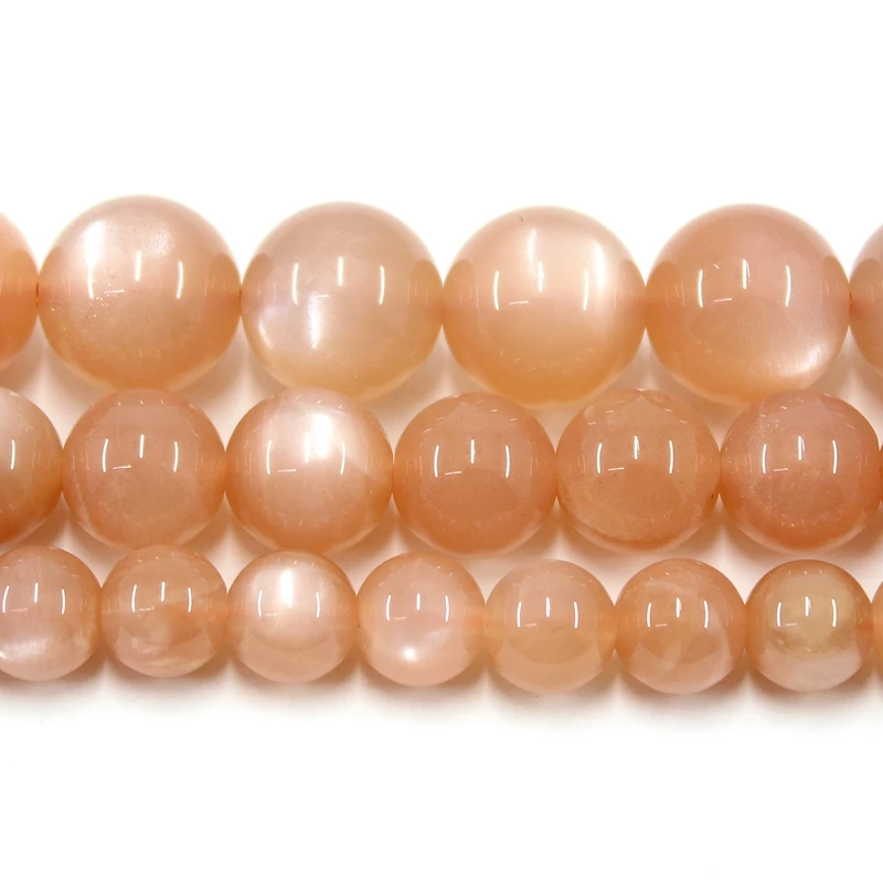 

Natural Orange Moonstone AAAAA Grade Quality 6 8 10MM Gemstone Beads For Jewelry Making DIY Charm Bracelets Necklace Earrings