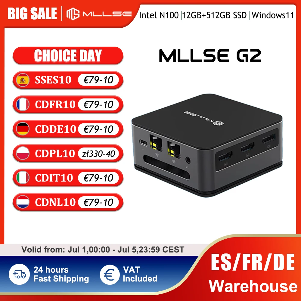 MLLSE G2 Mini-PC Windows 11 Pro Alder Lake N100 Intel 12. 512 GB ROM DDR4 12 GB RAM WiFi 6 BT5.2 Desktop-Computer Mini-PC Arbeit