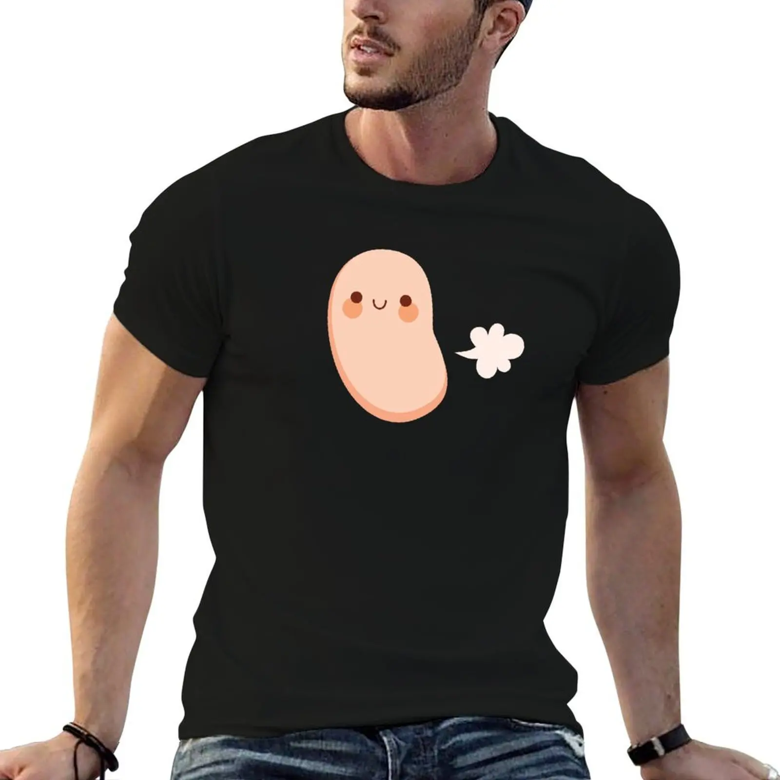 Baked beans farting T-Shirt summer top anime stuff T-shirts for men cotton