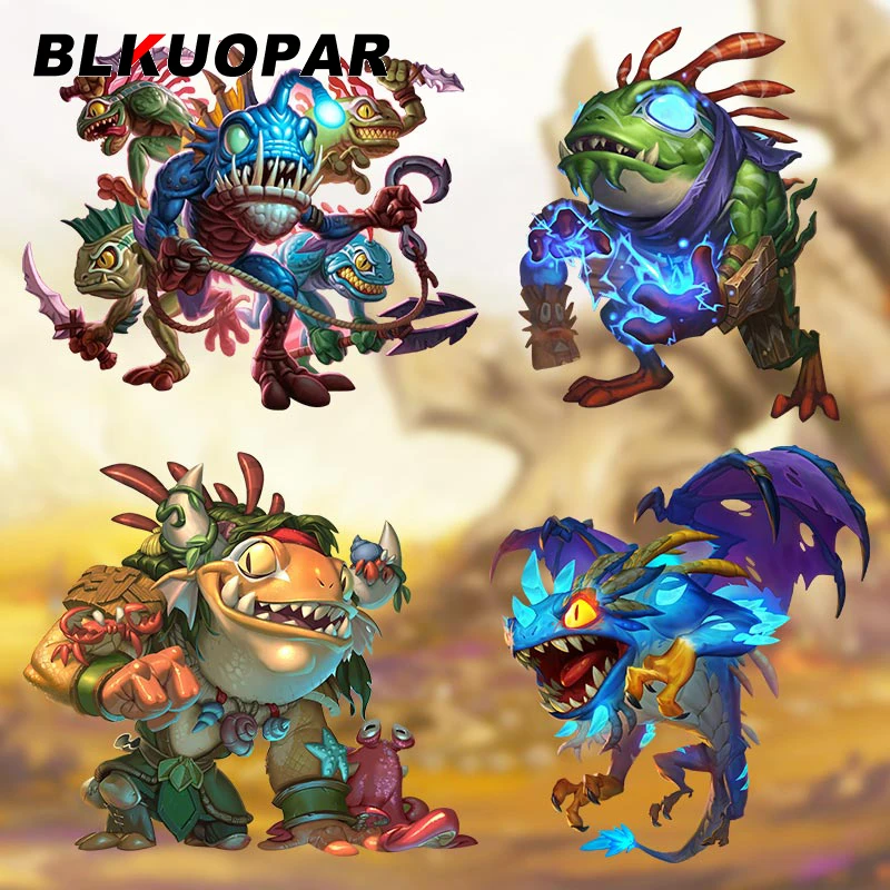 BLKUOPAR-pegatinas impermeables para coche, calcomanías de estilo para ordenador portátil, Murloc World of Warcraft, Shaman primitivo, Fish Man, 13cm