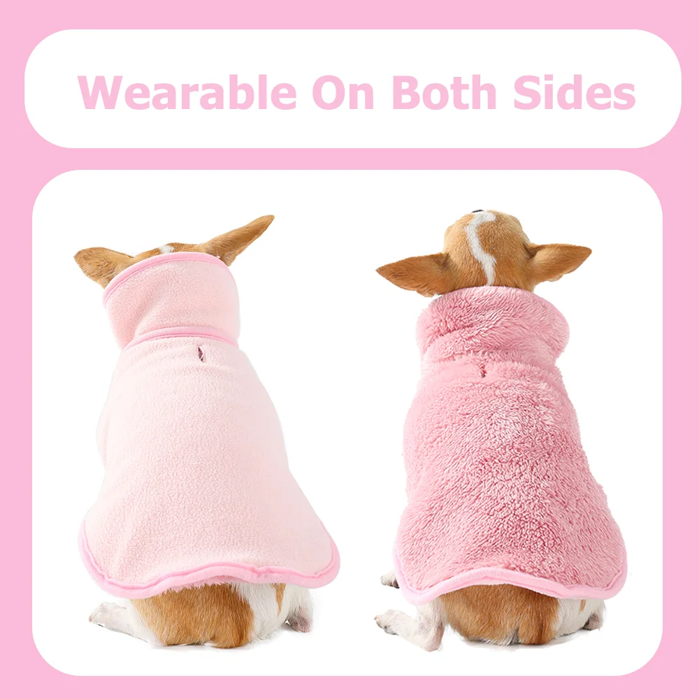 Wendejacke für große Hunde, warmer Fleece-Wintermantel, verstellbar, Stehkragen, Haustierweste, Hunde- und Katzenkleidung für Labrador Golden Retriever – Detail 1