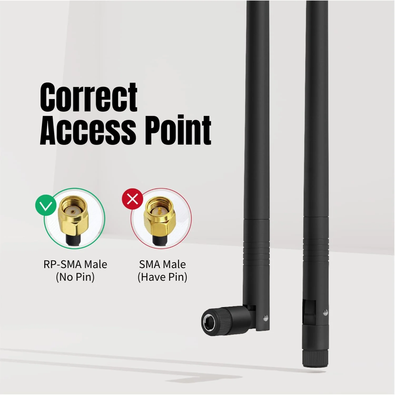 TNP 10 dBi WiFi Antenna - 2.4 GHz Antenna Network Compact Omni Directional RP SMA Connector for PC Desktop Computer Wi-Fi Router