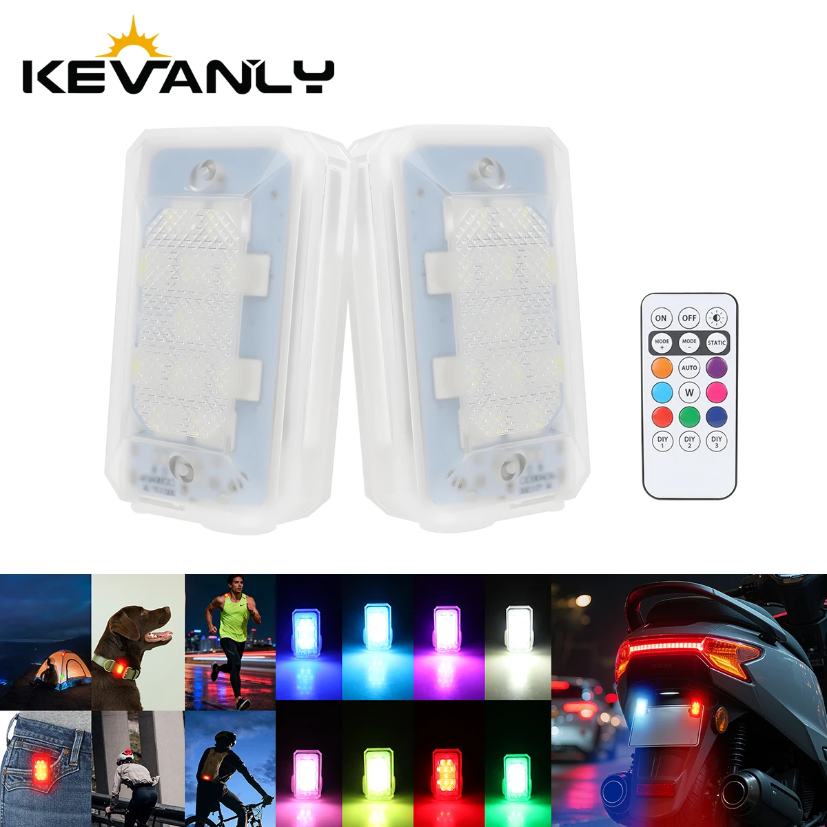 1/2pcs Wireless Remote LED Aircraft Strobe Light With Clip Motorcycle LED RGB Anti-Collision Warning Light USB Decorative Lamp
