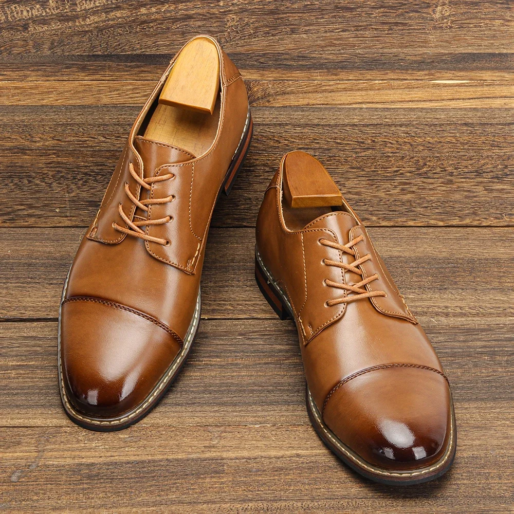 

PopMen's Dress Shoes Fashion Comfortable 2025 Brand Leather Shoes Men
