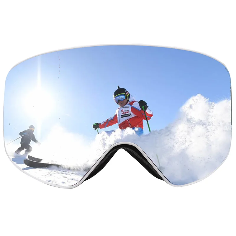 

Sefulim Ski Goggles Frameless, Interchangeable Lens 100% UV400 Protection Snow Goggles for Men & Women