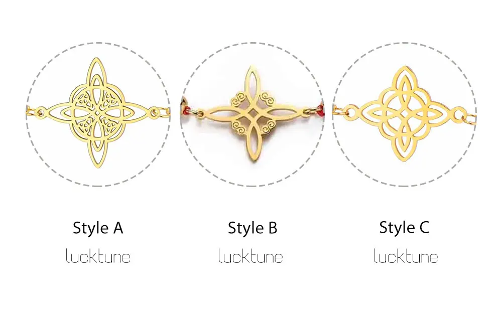 Hexenknoten-Charm-Armbänder für Frauen Nudo De Bruja Edelstahl Hexenamulett Glücksarmbänder Schmuck Glücks-Buddha – Detail 4