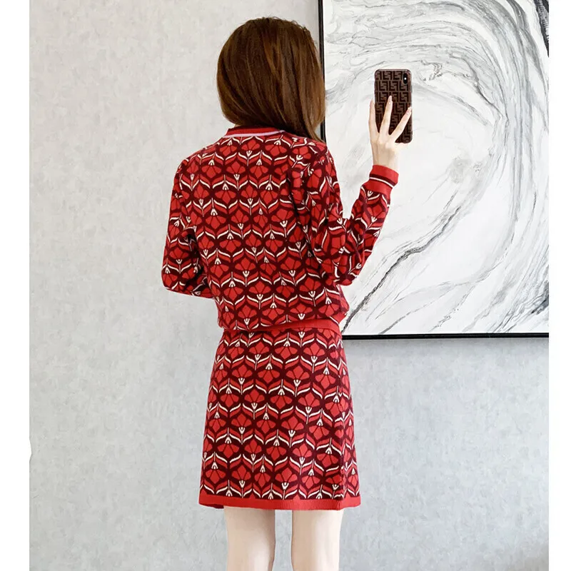 Winter Women Dresses Set Fashion Casual Long Sleeved Sweet Girl Style Temperament Commuting Pullover Dress