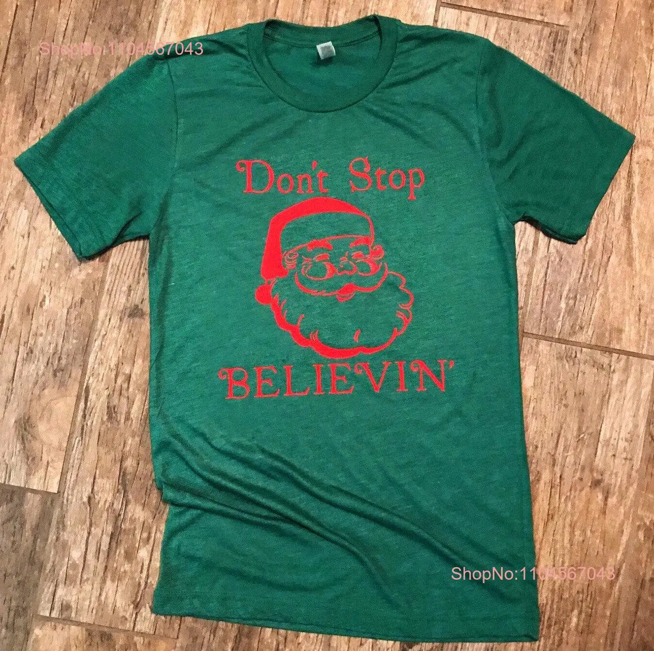 

Рубашка Санты Don t Stop Believin с длинными или короткими рукавами