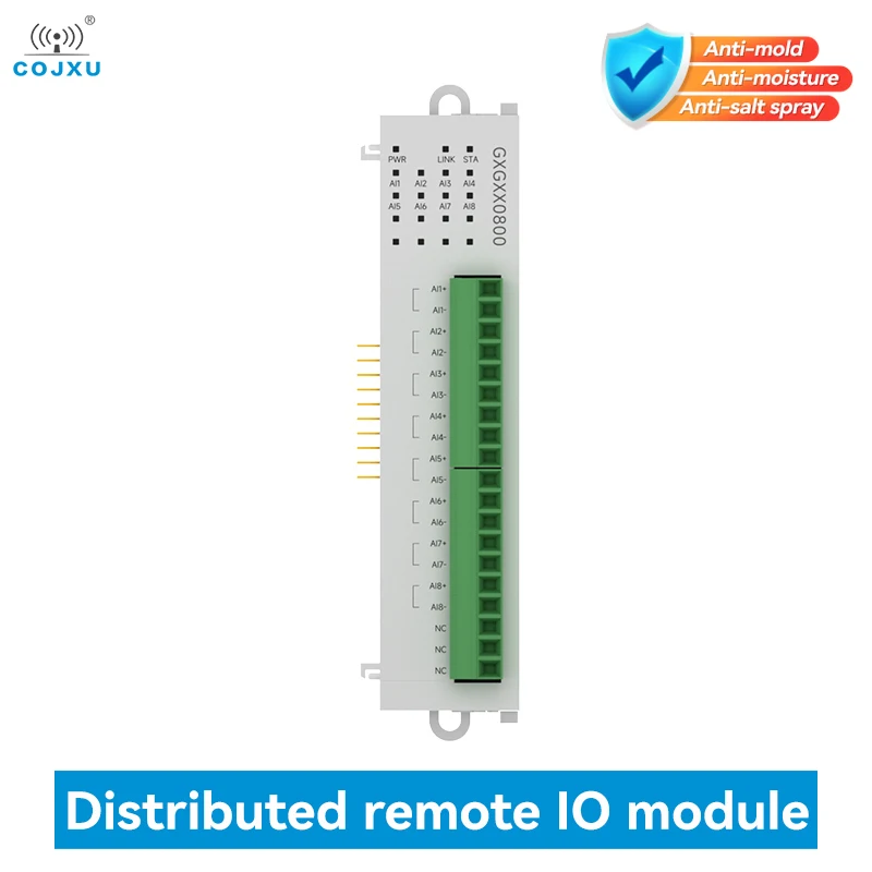 

8AI Differential Voltage Remote IO Expansion Module RS485 Ethernet COJXU GXGXX0800 Modbus DC 9-36V Work Only with Host