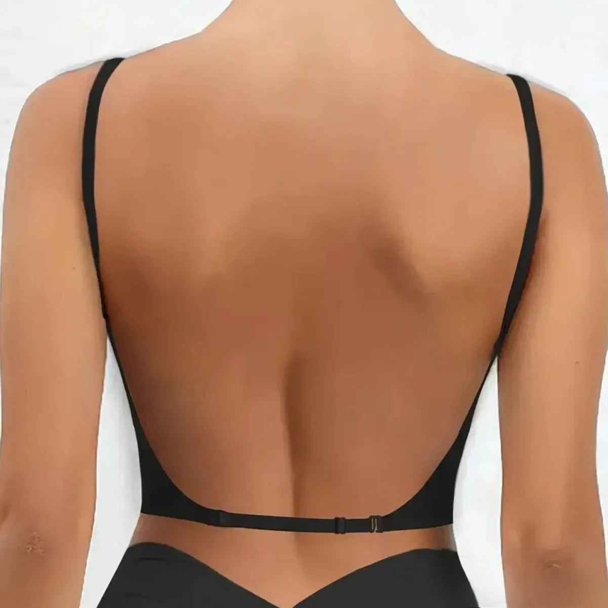 Lencería Sexy en forma de U para mujer, ropa interior fina sin rastro, copa triangular sin espalda, sujetador de polimerización, lencería femenina Sexy