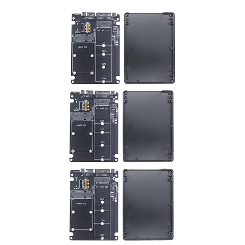 ABRI-3X M.2 NGFF MSATA SSD To SATA 3.0 Adapter Card 2 In 1 Converter Card M.2 SSD Adapter Card External Hard Drive Enclosure