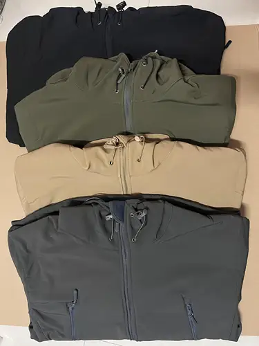 Imagen 2 del producto Chaquetas de lana SoftShell de otoño e invierno para hombre, abrigo a prueba de viento con capucha para hombre, pantalones cálidos para pesca, senderismo, Camping, escalada, esquí