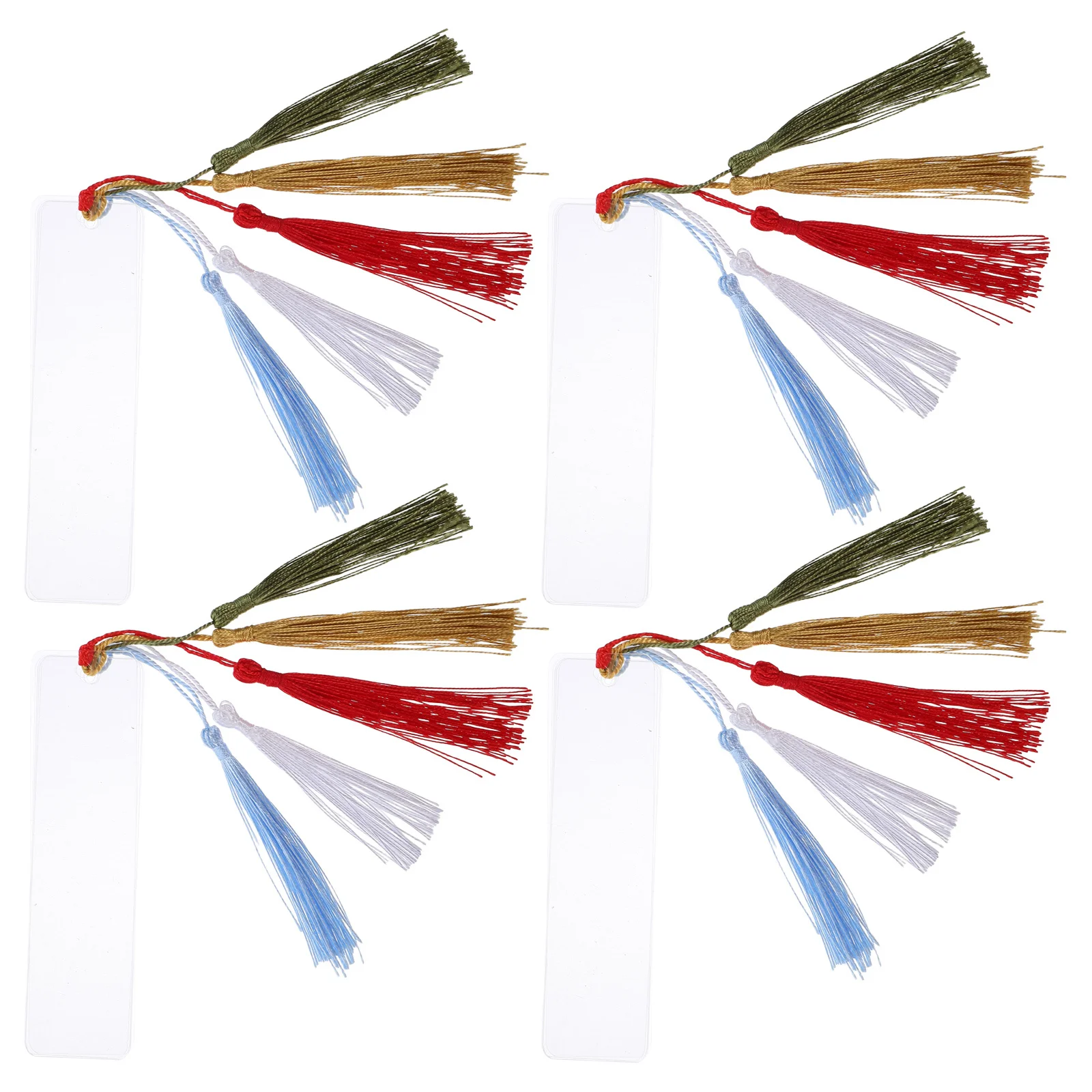

1 set 1 Set Clear Acrylic Bookmark Blanks With Tassels Blank Diy Page Markers For Crafts Classroom Party Favors Transparent