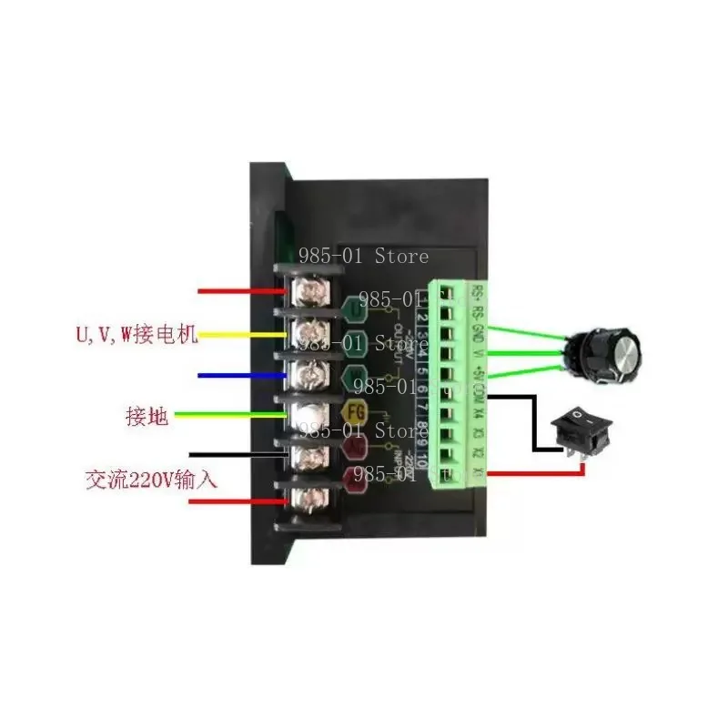Single Phase 220V to 380V Small Vector Inverter, Three Phase Asynchronous Motor Speed Regulation
