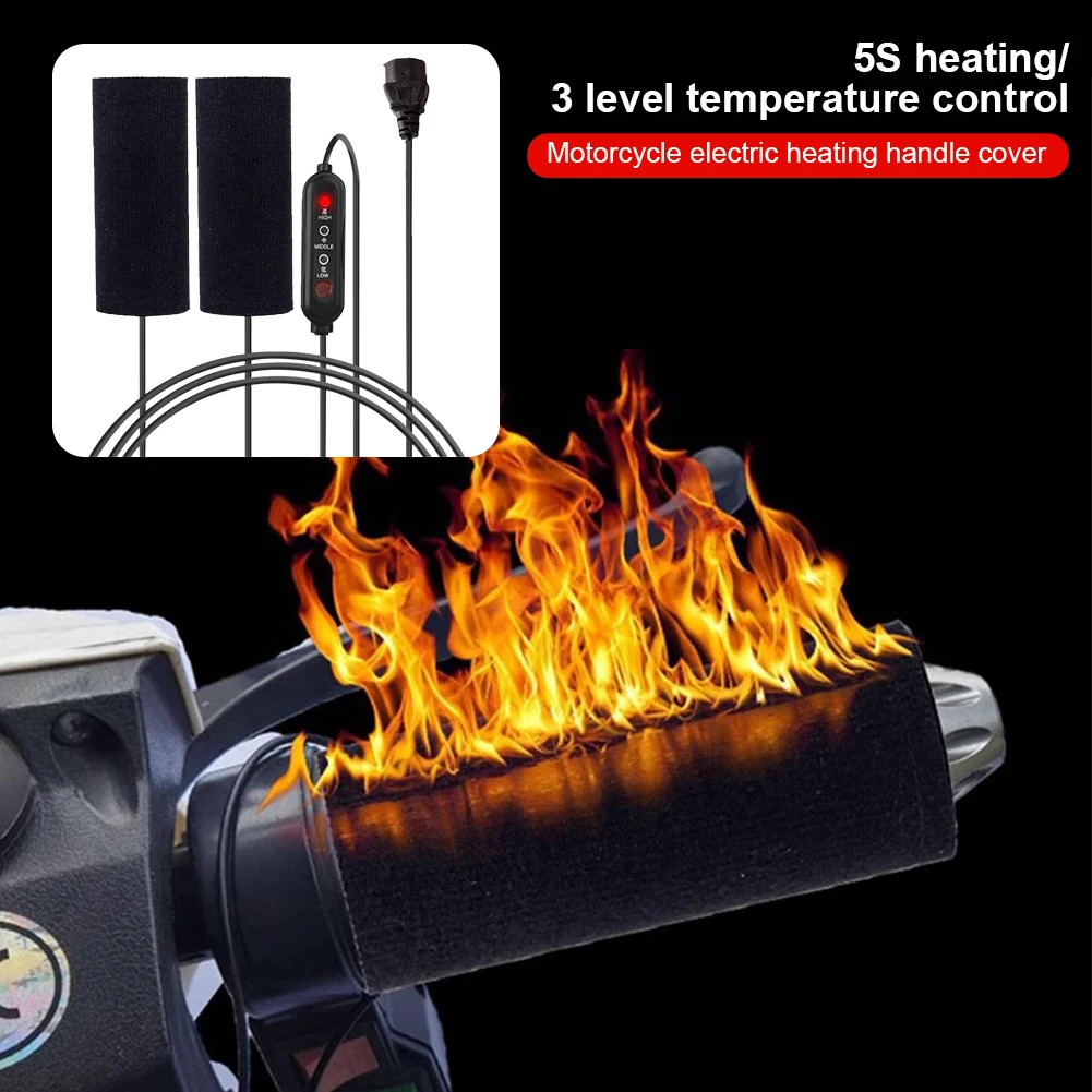 

Motorcycle Bike Heater Handlebar Sleeve Pin Zi/USB Plug 3-speed Gear Warmer Winter Riding Handle Warm Electric Heated Grip Cover