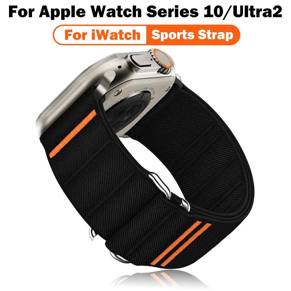 

Nylon Loop Strap for Apple Watch Band 49mm 46mm 42mm 45mm 44mm Sport Bracelet for IWatch Series Ultra 2 10 9 8 7 SE 6 5 4 Correa