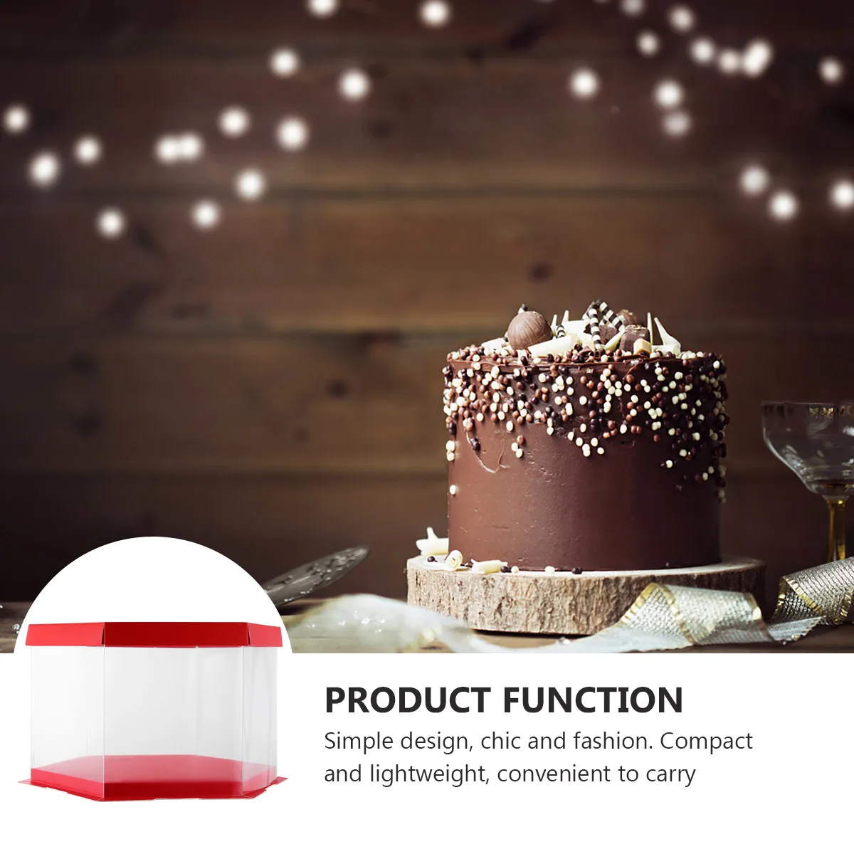 

1 pc Eco Friendly Cake Packaging Boxes Transparent Gift Hexagonal Design Lightweight Compact Easy Operate Special Moments