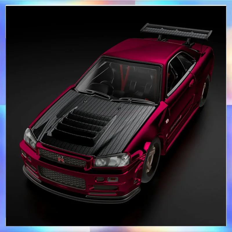 

1/64 Hot Wheels Red Line Diecast Car Model RLC Exclusive Nissan Skyline GTR R34 Collectible Room Ornament Boy Toy Gift