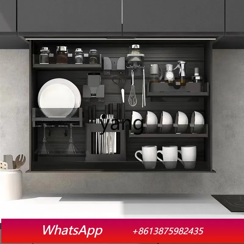 

LH pull-down electric kitchen cabinet storage intelligent lift basket puller hanging cabinet seasoning blue