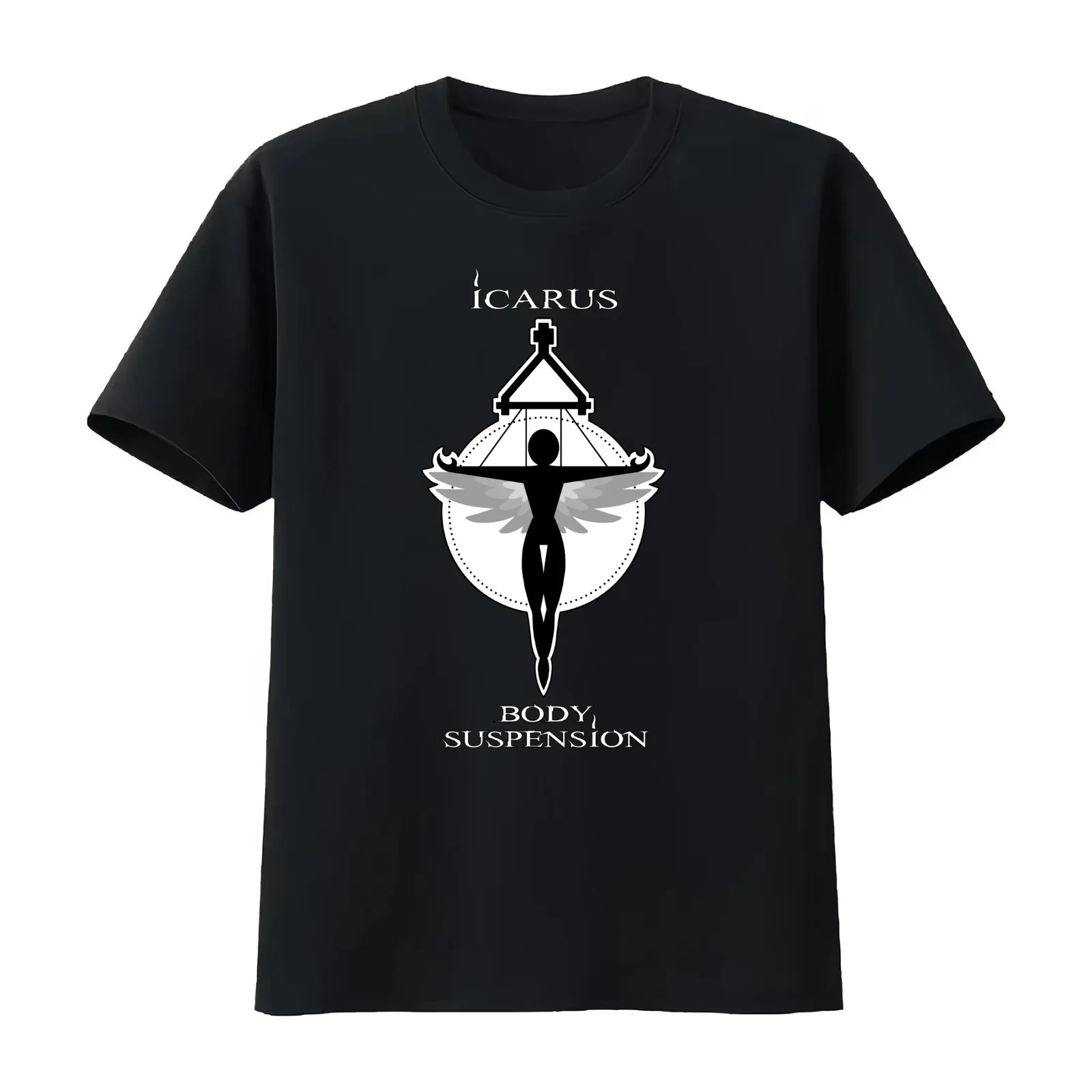 Icarus Body Suspension T-Shirt Summer Casual Cotton Tee Oversized Streetwear Tops Vintage Graphic Print Unisex Men Women