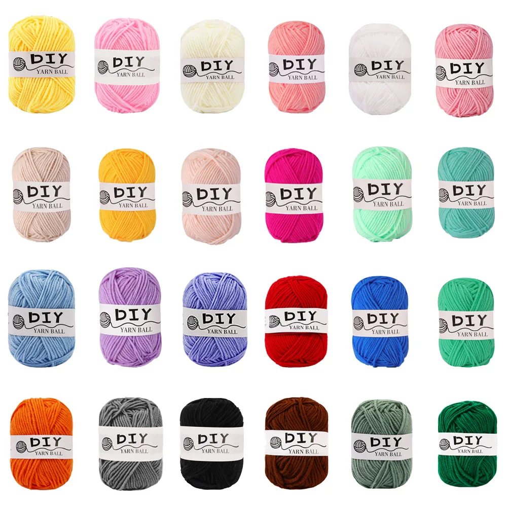 12/24pcs Milk Cotton Yarn Set Acrylic Hand Knitting Yarn Handmade Crocheting Yarn DIY Sweater Scarf Hat Weave Accessories