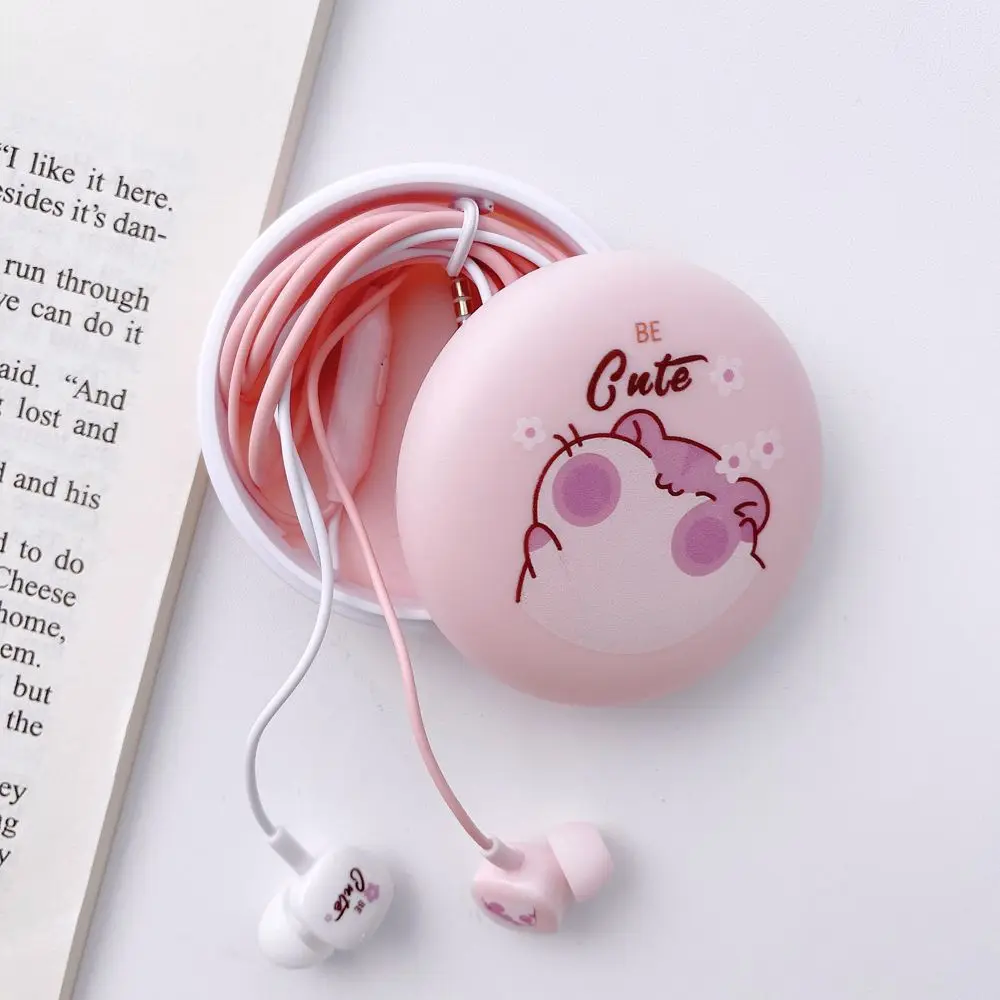 Bass with Microphone Earphone Case Noise Reduction On-ear Headphones Handfree Ear Phones Cartoon Cat Paw Headset Wired Earbuds