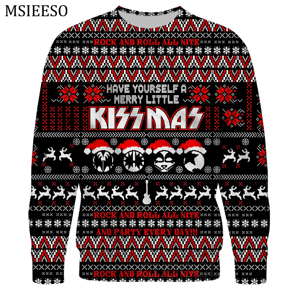 MSIEESO Rock Kiss Metal Band Hoodie 3D Print Christmas Autumn Men Hoodies Unisex Casual Zip Pullover Streetwear Sudadera Hombre