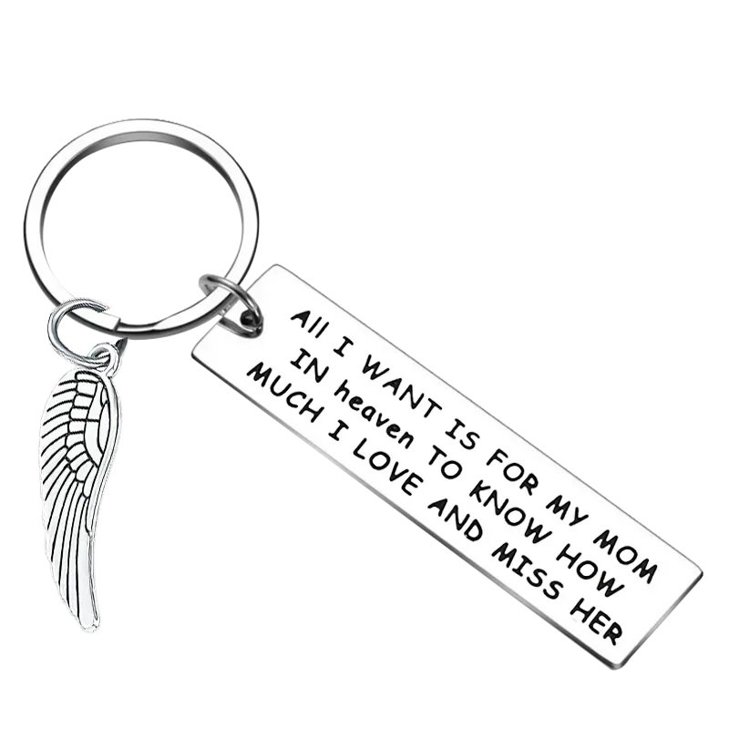 Mom Memorial Gifts Keychain in Memory of Mom Gifts Angel Key Chain Pendant Loss of Mom mother Sympathy Gifts