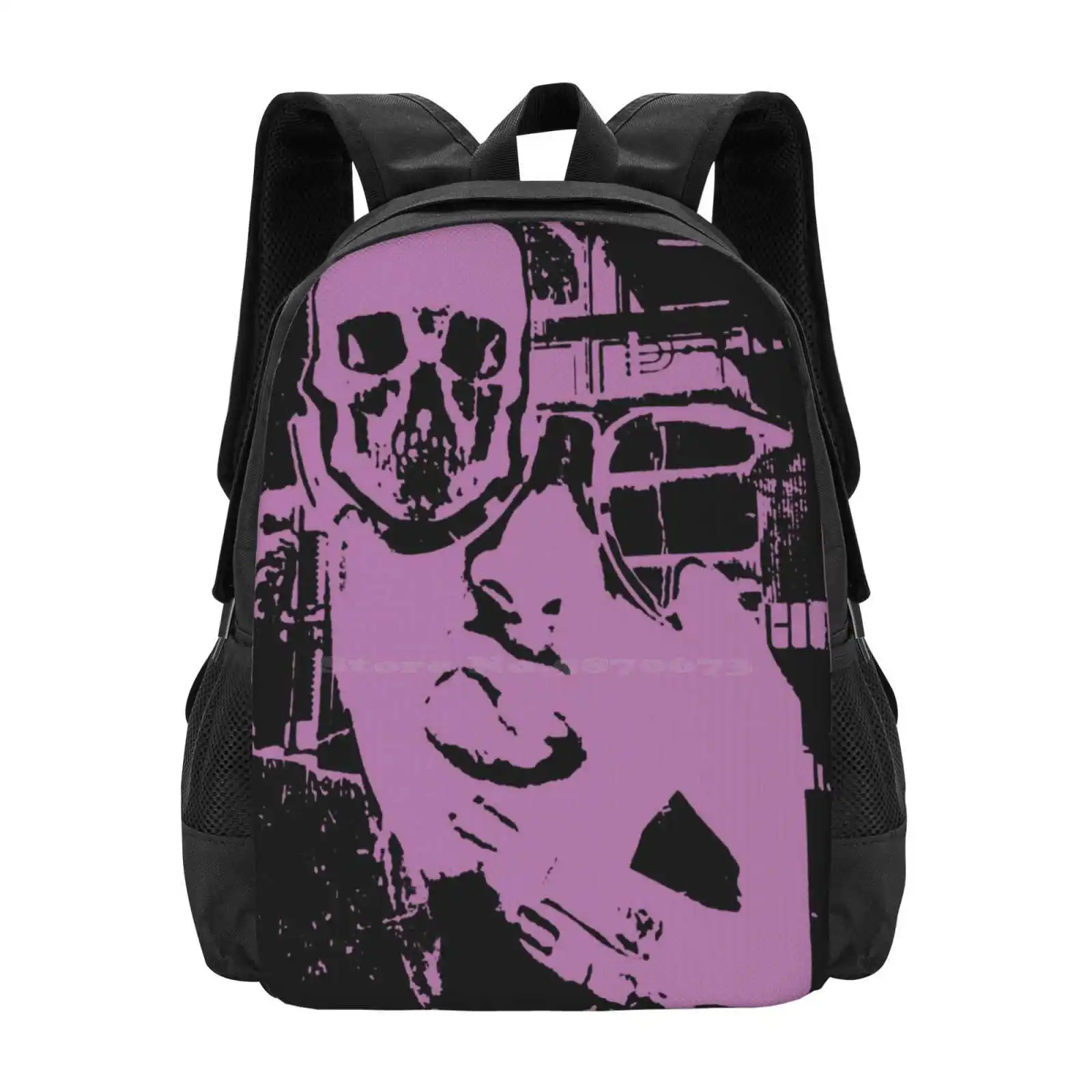 Party Girl With Skull Eye Large Capacity School Backpack Laptop Bags Gothic Skull Halloween Unique Collage Designer Weirdove