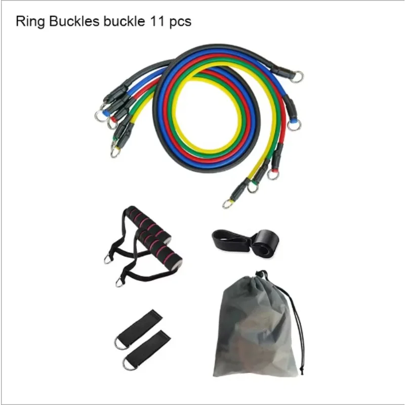 

11PCS Elastic Resistance Band Set Indoor Home Strength Training Pull Rope 2026